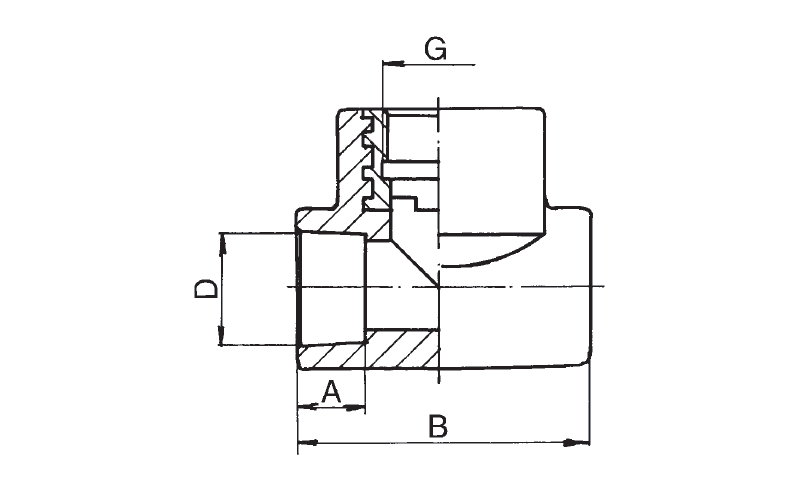 PPR T-kus s kovovým závitom, vnútorný 32x1"