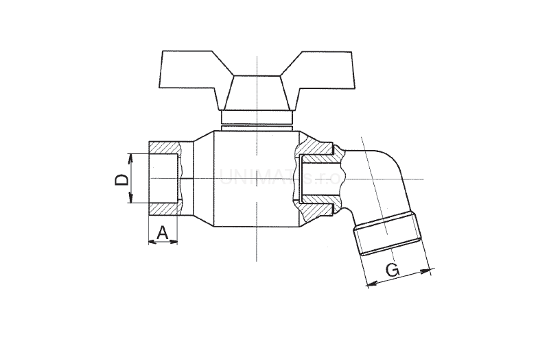 PPR Kohútik guľový plastový záhradný s výtokovým kolenom 25