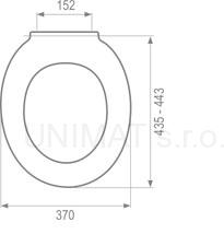 Uniset plus biely AB WC sedátko plastové úchyty