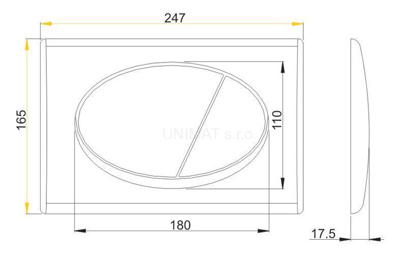 Ovládacie tlačítko pre predst inštal systémy (chróm - kombinacia lesk-mat) M73