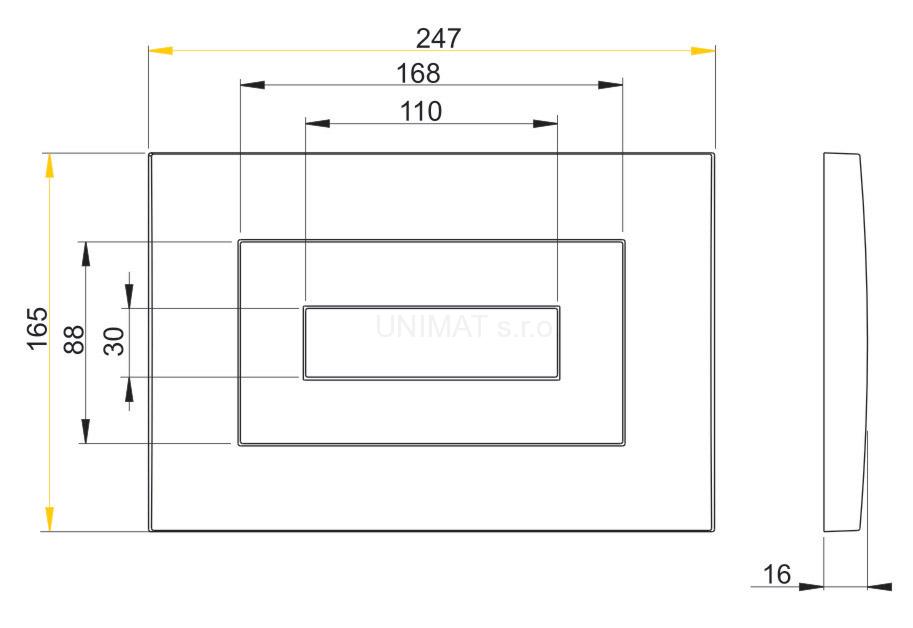 Ovládacie tlačítko pre predstenové inštalačné systémy (chróm - lesk) M471
