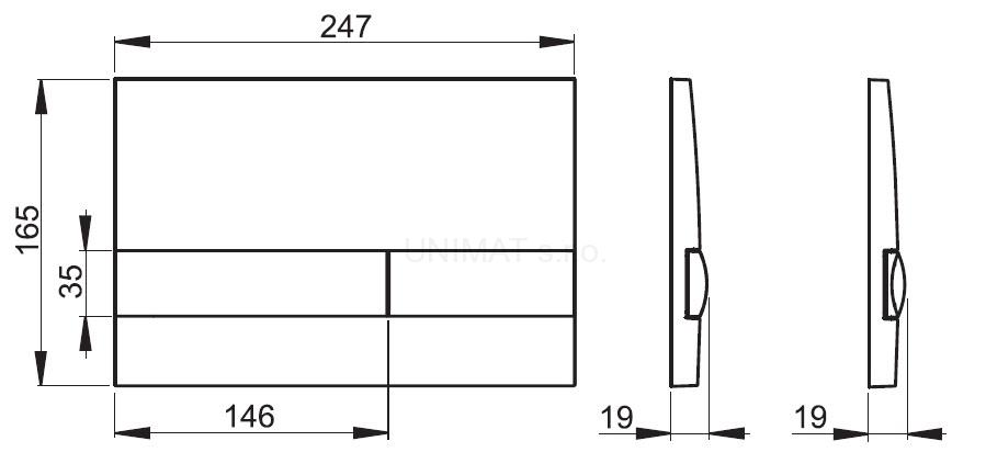 Ovládacie tlačítko pre predstenové inštalačné systémy, čierna/chrom mat M1728-2