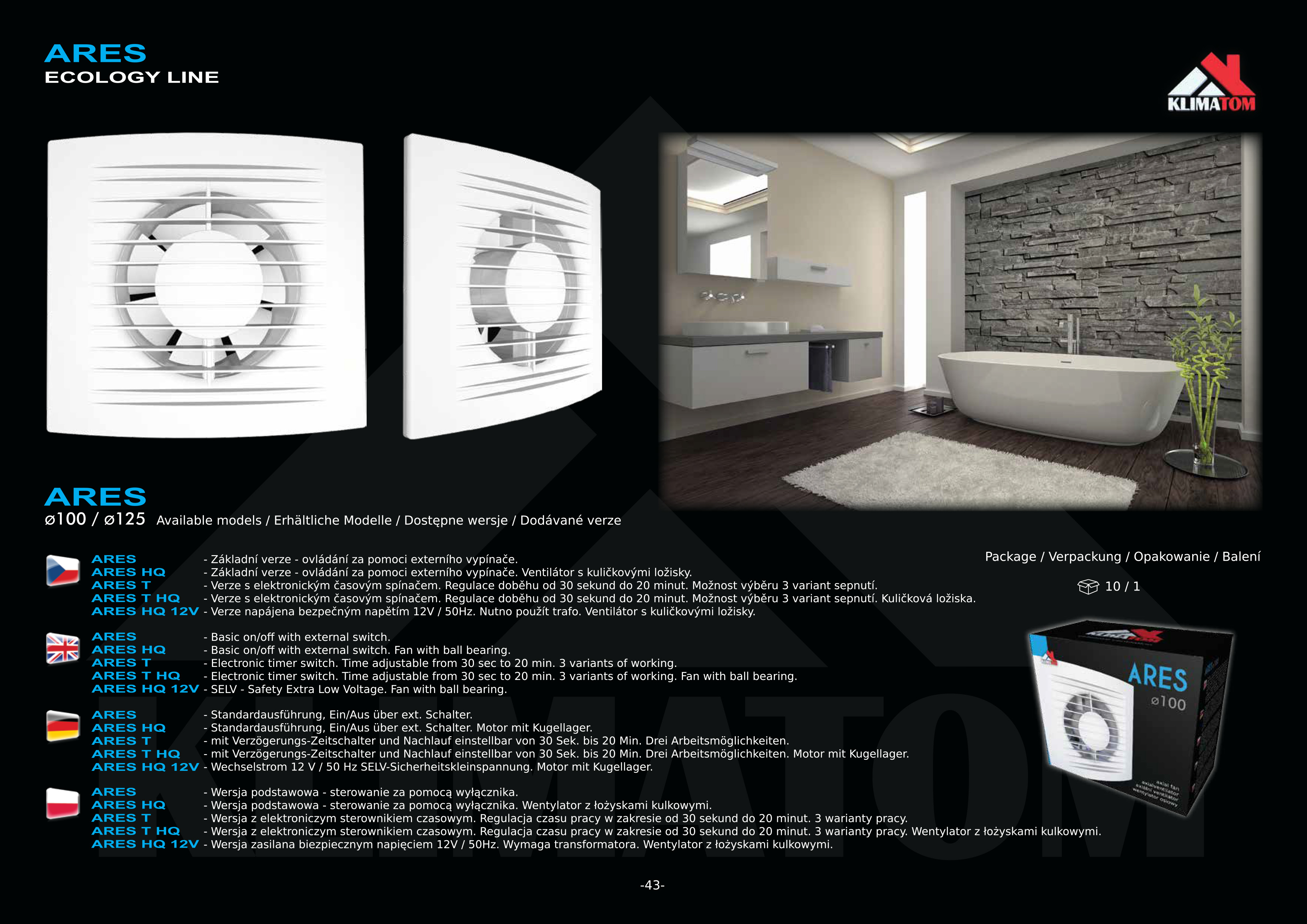 Ventilátor ARES 100 T