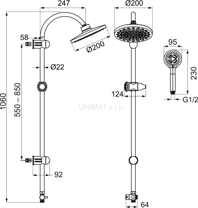 Novaservis SET031 dual shower system