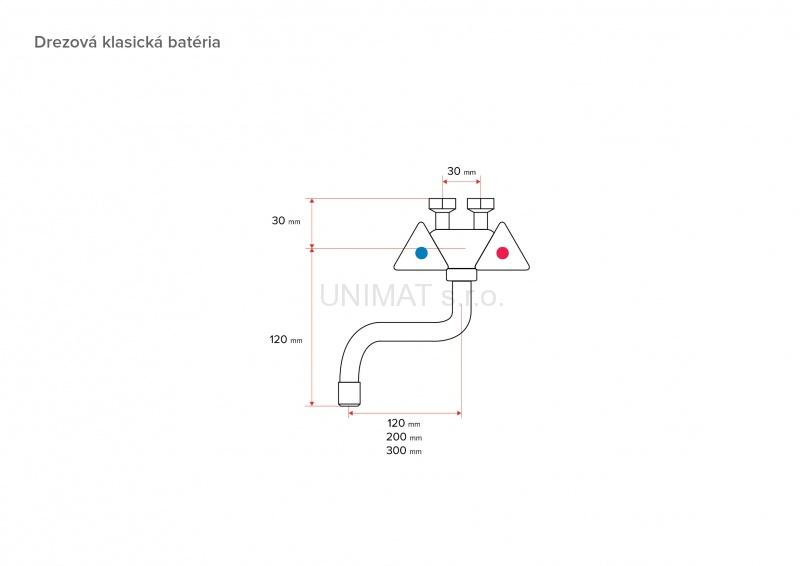HAKL drezová klasická beztlaková batéria, 30cm