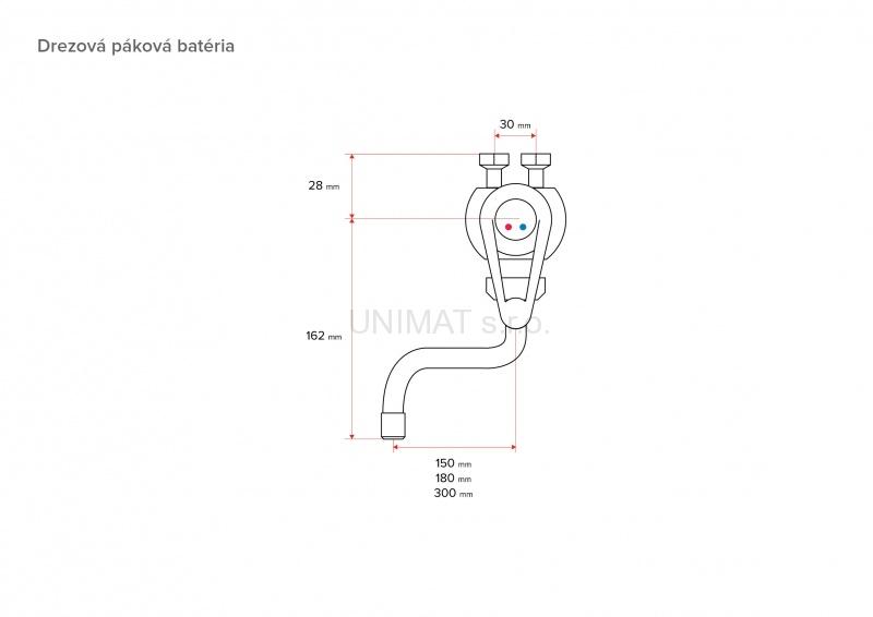 HAKL drezová páková beztlaková batéria, 18cm
