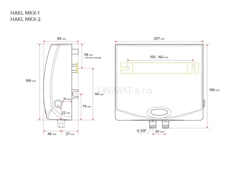 HAKL MKX 5,5-9 kW ohrievač vody