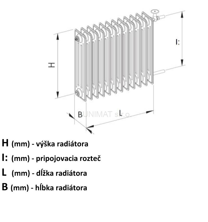 Oceľový radiátor člankovaný 1000/200, 5čl