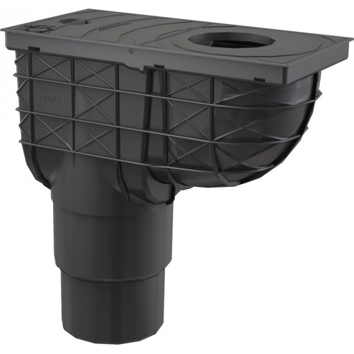 Univerzálny lapač strešných splavenín 300 × 155/125/110 priamy čierny AGV4
