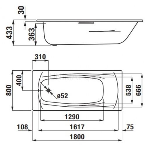 Laufen Palladium 180x80