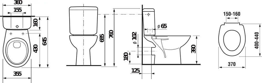 Jika Zeta wc kombi, vodorovný odpad, biela 825396