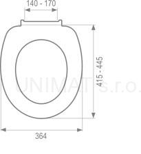 Orion biely AB WC sedátko, kovové úchyty