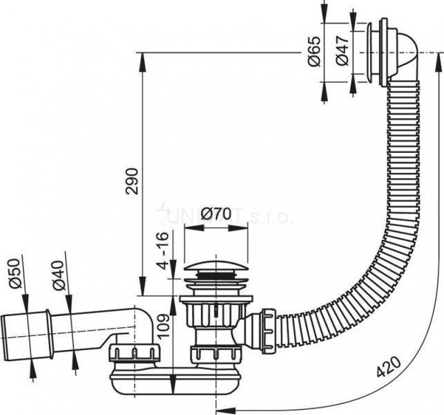 Sifón vaničkový click/clack A503KM