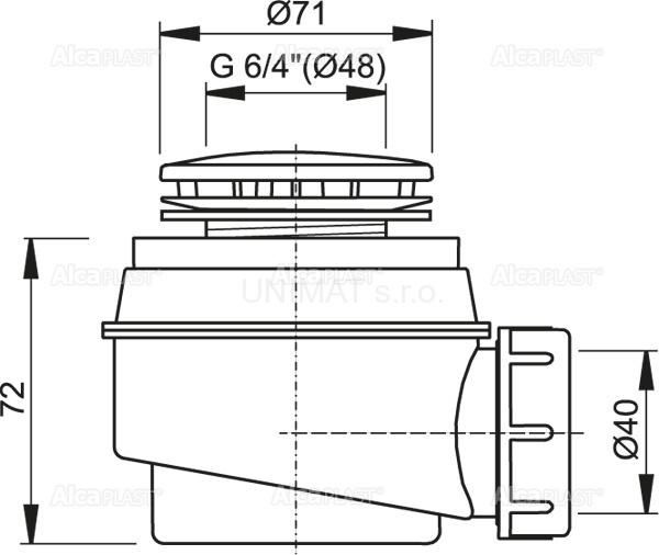 Sifón vaničkový biely A47B Ø50