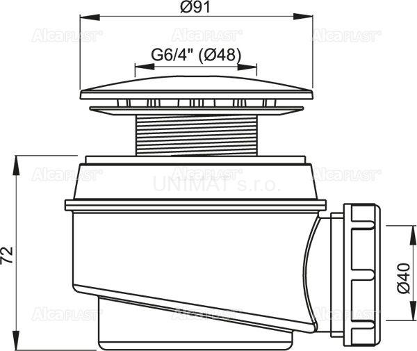 Sifón vaničkový biely A47B Ø60