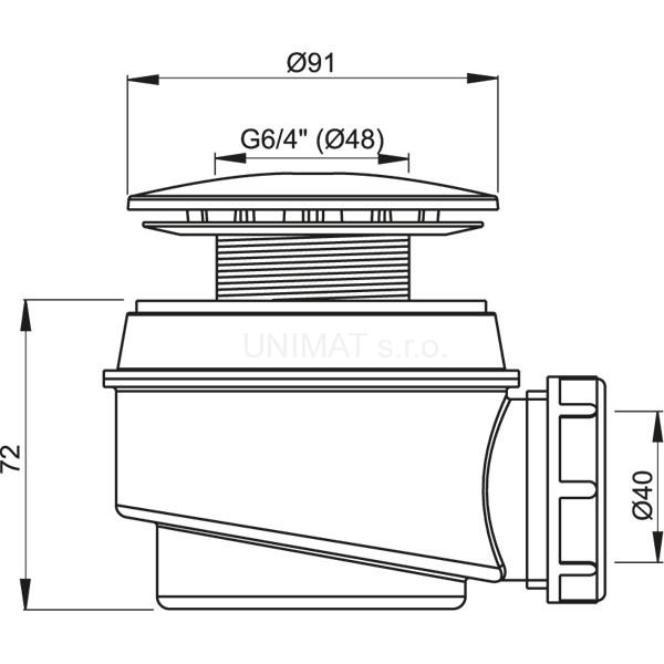Sifón vaničkový chróm A47CR Ø60