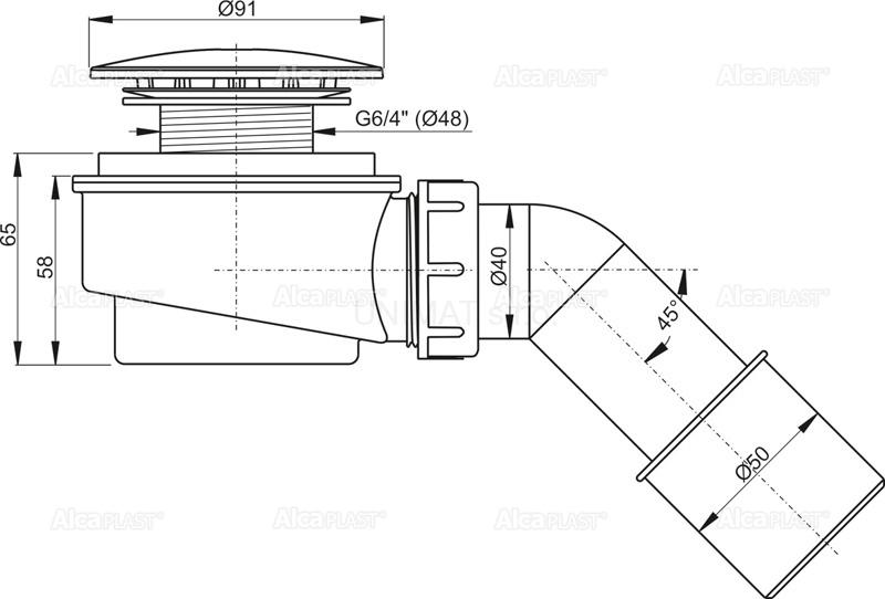 Odtoková súprava vaničková chróm A471CR Ø60