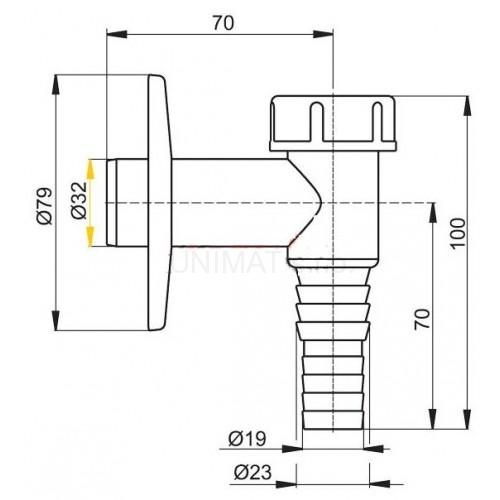 Sifón práčkový nadomietkový chróm APS1