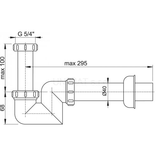 Sifón umývadlový a bidetový, plast A45F Ø40