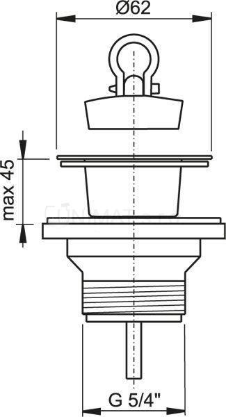 Výpusť umývadlová 5/4" s plastovou mriežkou Ø63 A32
