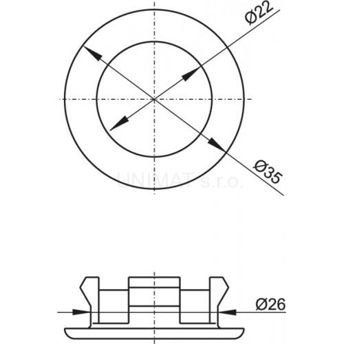 Rozetka - krytka prepadu umývadla A21