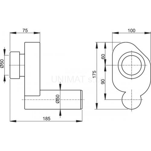 Sifón pisoárový vodorovný A45B