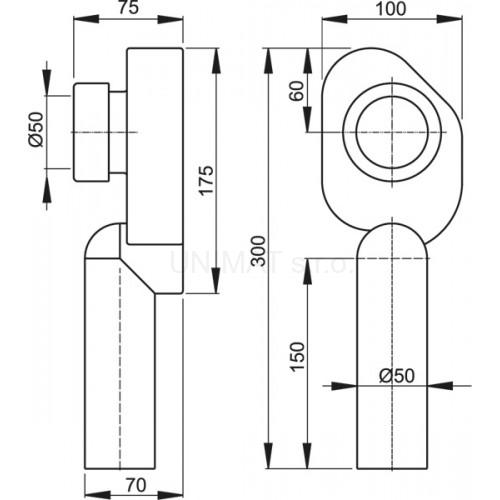 Sifón pisoárový zvislý A45C