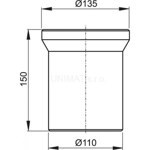 Dopojenie k WC – nátrubok 150 mm A91-150