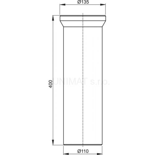 Dopojenie k WC – nátrubok 400 mm A91-400