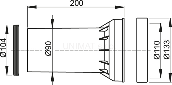 Tesnenie odpadu + odpadová prepojka + tesnenie prepojky M902
