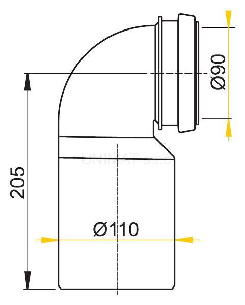 Koleno odpadu komplet 90/110, M906