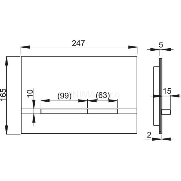 Ovládacie tlačidlo, nerez - polomat STRIPE-INOX