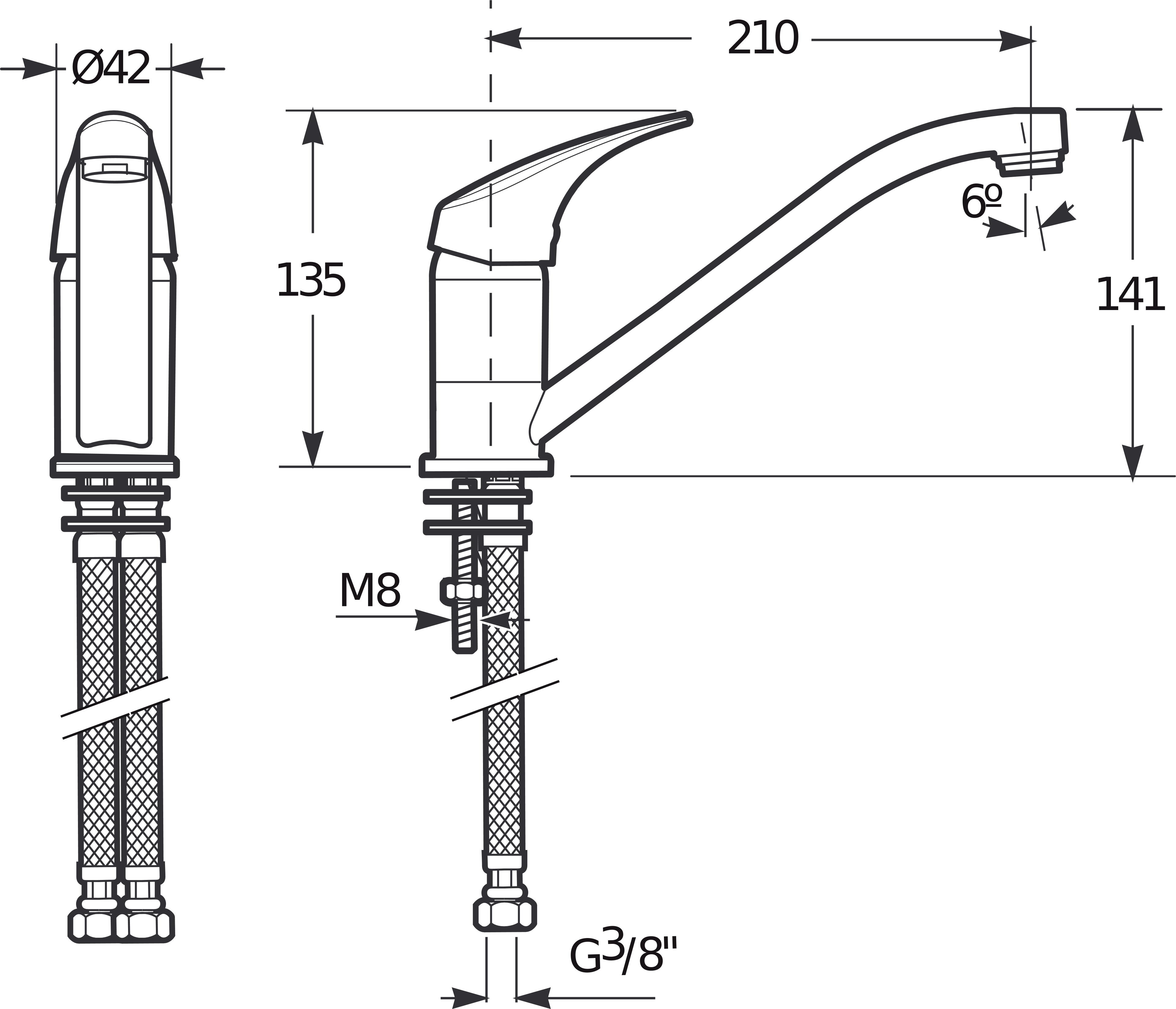 Talas-drezová stojančeková batéria