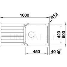 BLANCO LIVIT XL 6S 518 519 drez leštená nerez 1000x500 mm