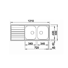 BLANCO TIPO 8 S 511 925 drez nerez 1210x500 mm