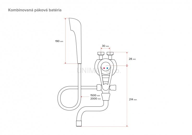 HAKL kombinovaná páková beztlaková batéria, 15/150
