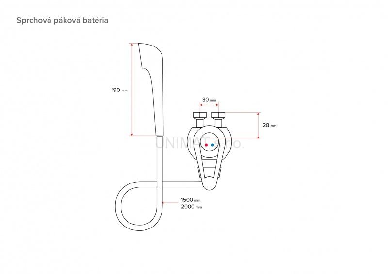HAKL sprchová páková beztlaková batéria 150