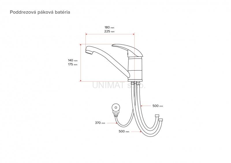 HAKL poddrezová páková beztlaková batéria, 16cm