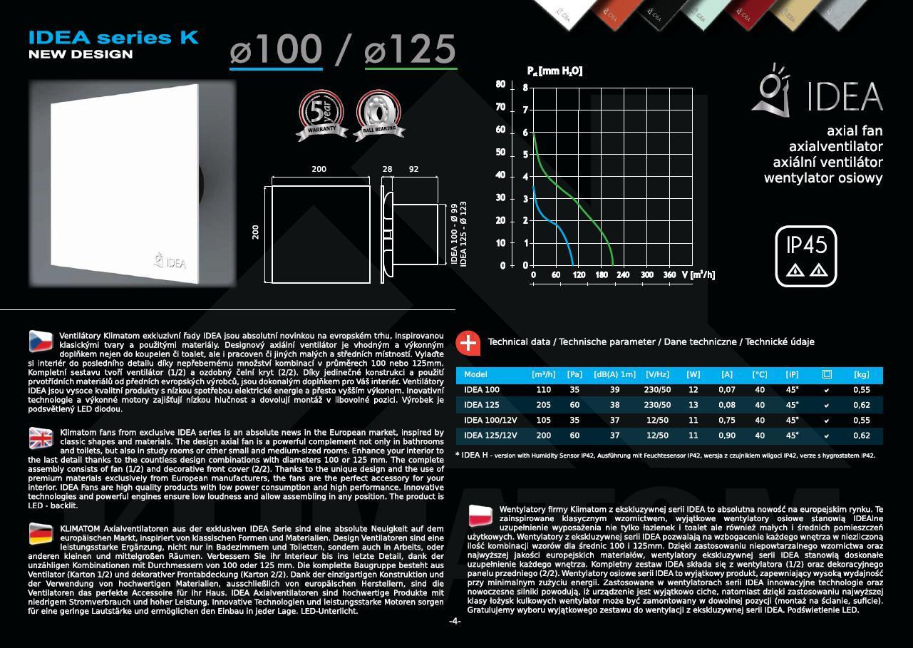 Ventilátor IDEA 100 series K
