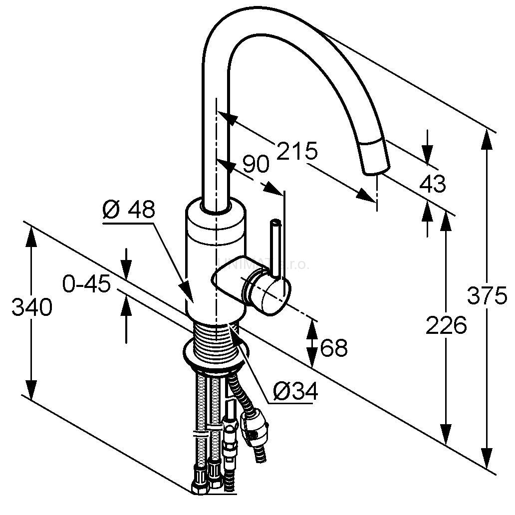 Kludi BOZZ drezová  batéria, vyťah.výtok chróm 428510576
