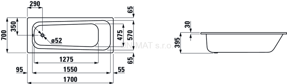 Laufen Moderna Plus 170x70
