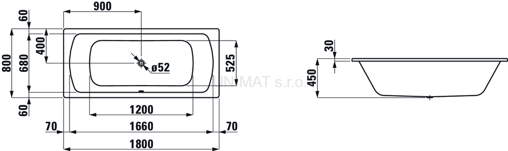 Laufen Moderna Plus 180x80