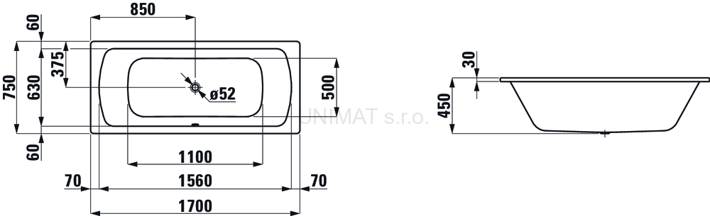 Laufen Moderna Plus 170x75