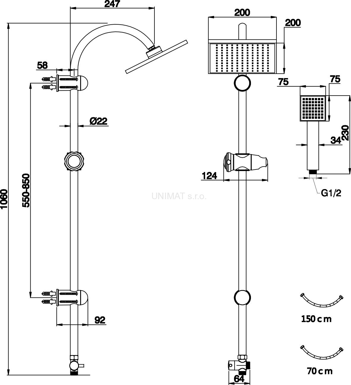 Novaservis SET031 dual shower system
