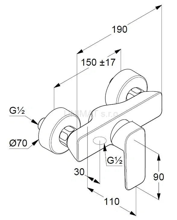 Kludi PURE&STYLE sprch. batéria chróm 