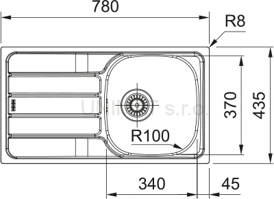 Franke Flash FLN 611-78/44 nerez 780x435 mm