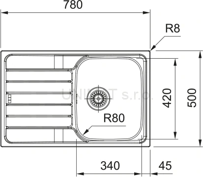 Franke Spark SKN 611-78 nerez 780x500mm