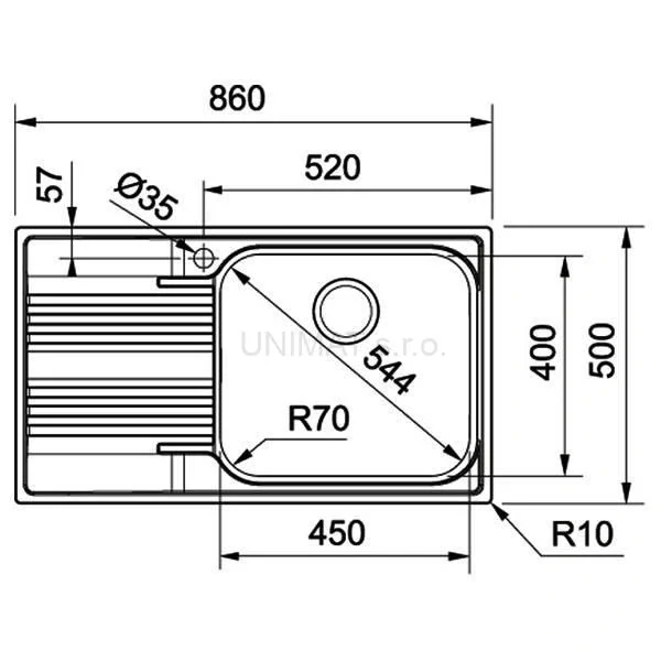 Franke Smart SRX 611-86 LB nerez 860x500mm