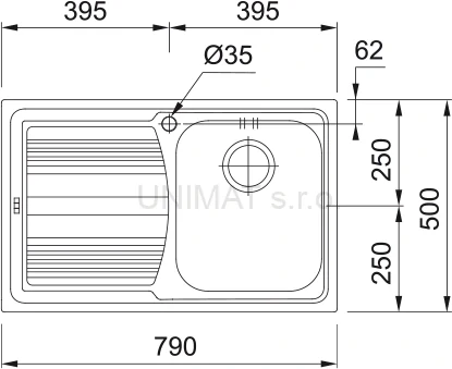 Franke Logica LLX 611/7 nerez 790x500mm