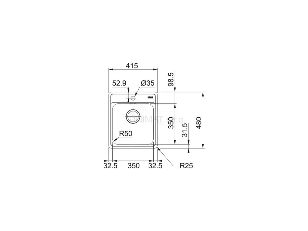 Franke BELL BCX 610-42 nerez 415x480mm